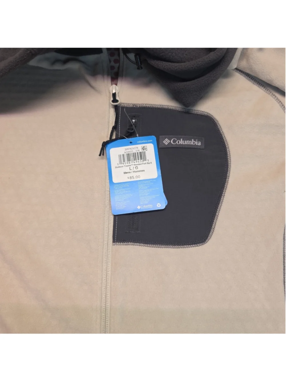 Columbia Outdoor Tracks Hooded Full Zip II Men's Sz L New Retail $85